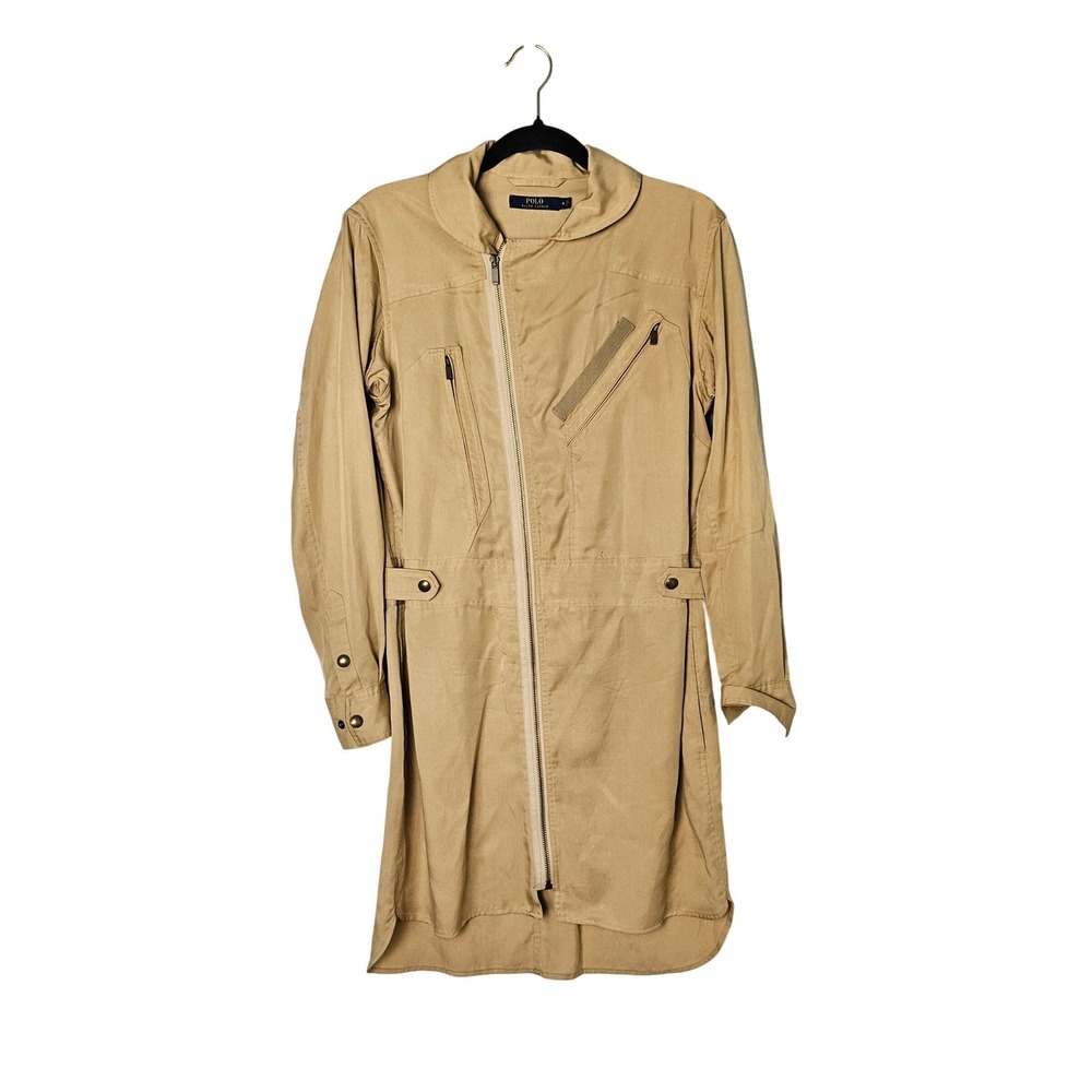 Polo Ralph Lauren Beige Lyocell Utility Zip Jacket Dress Womens‎ 6